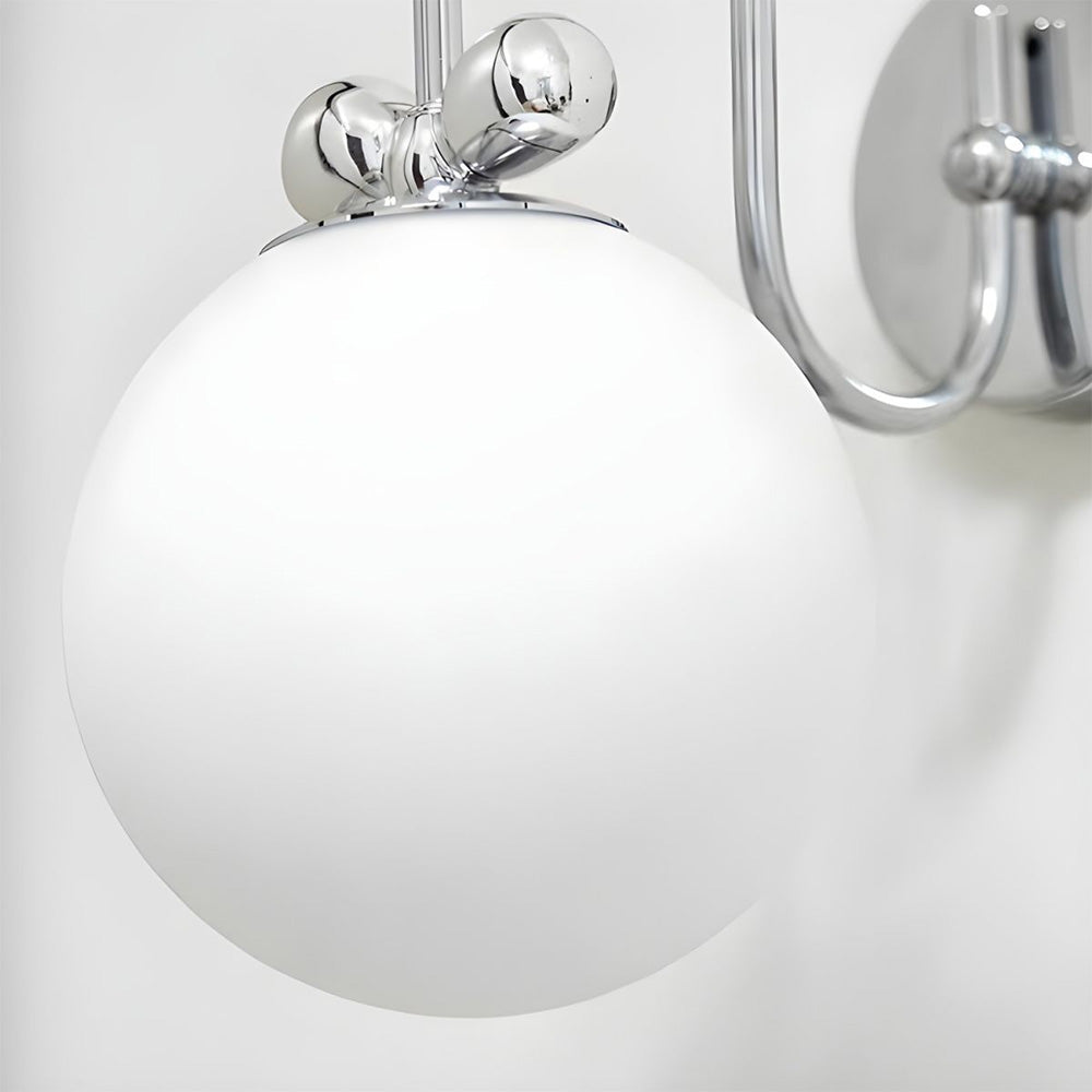 Fransk Kräm Vit Glas Vägglampa