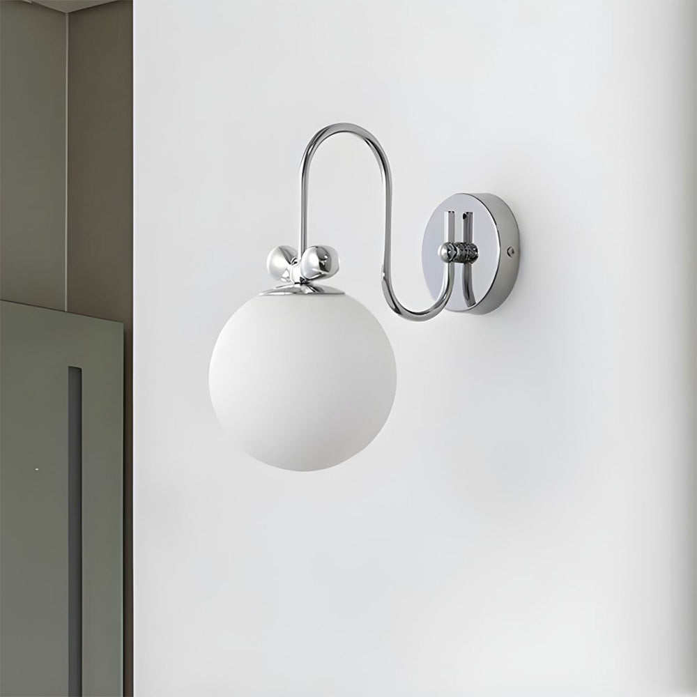 Fransk Kräm Vit Glas Vägglampa