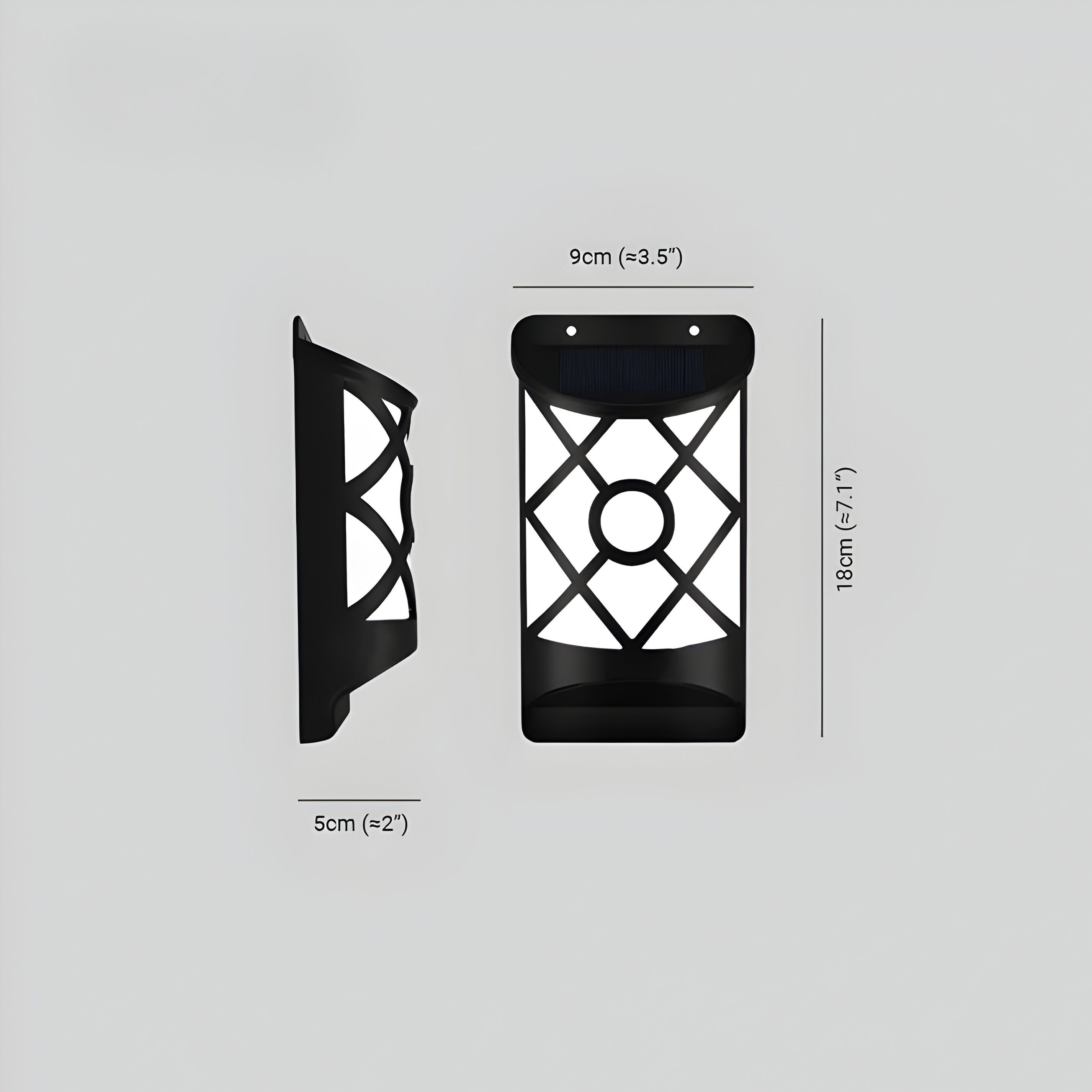 FlameGlow Lights - 2 sty utomhusbelysning solcellsdrivna LED-vägglampa