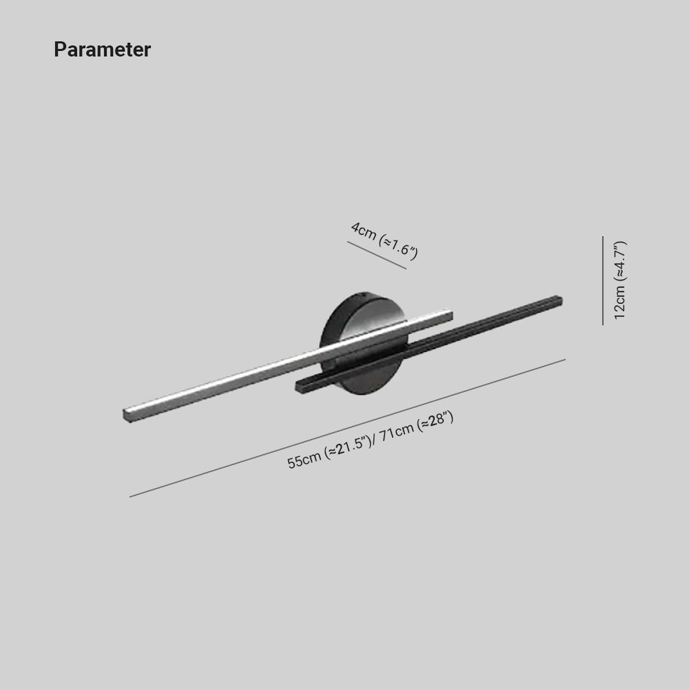 Alana Modern LED Vägglampa - Tvålinjär, Svart/Vit, Metall, Sovrum