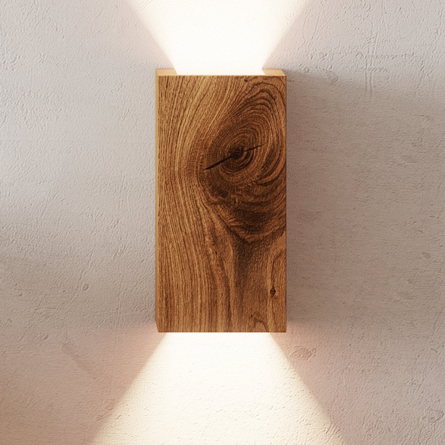 NordicGlow – Rustik Trä Vägglampa med LED Belysning för Vardagsrum och Sovrum