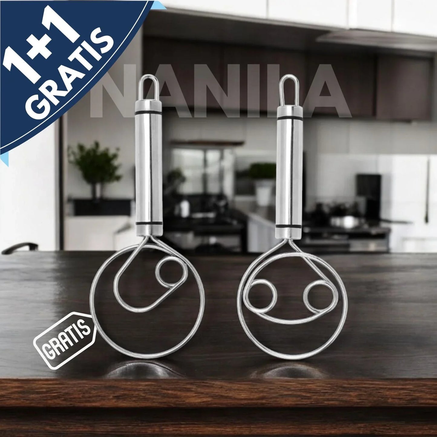 Robust rostfritt stål-Danish Dough Whisk – Hållbar, Ergonomisk design för mångsidig bakning & matlagning