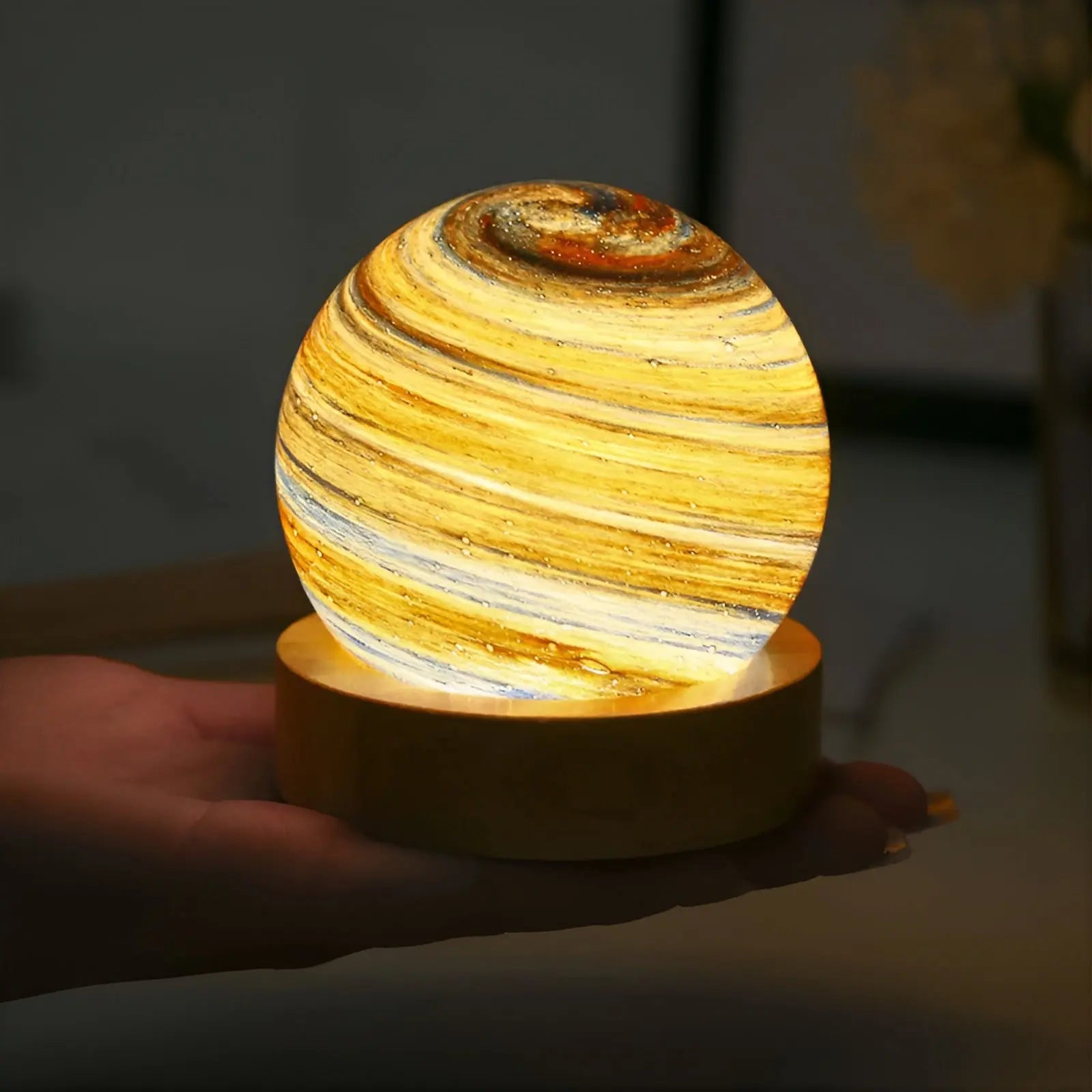 OrbitGlow - 3D Glas Mini Rymd Planeten Lampa för ditt hem