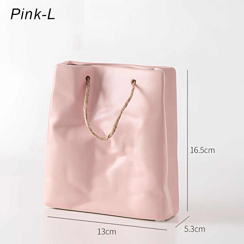 Tidlösa keramikvasdesign i stil med en shoppingkorg – Elegant vas för torkade blommor