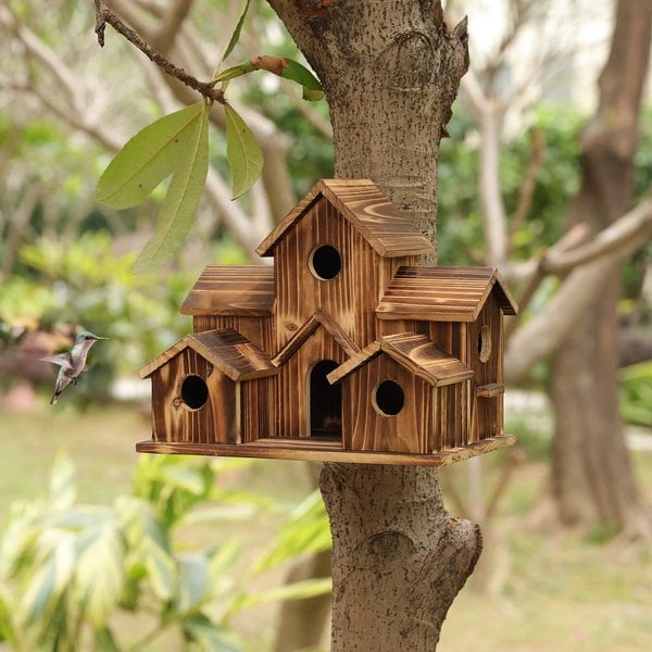 NatureNest - Artisan Birdhouse med sex mysiga ingångar