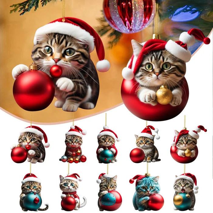 Katt Julprydnad - Söt Festlig Träd Dekoration
