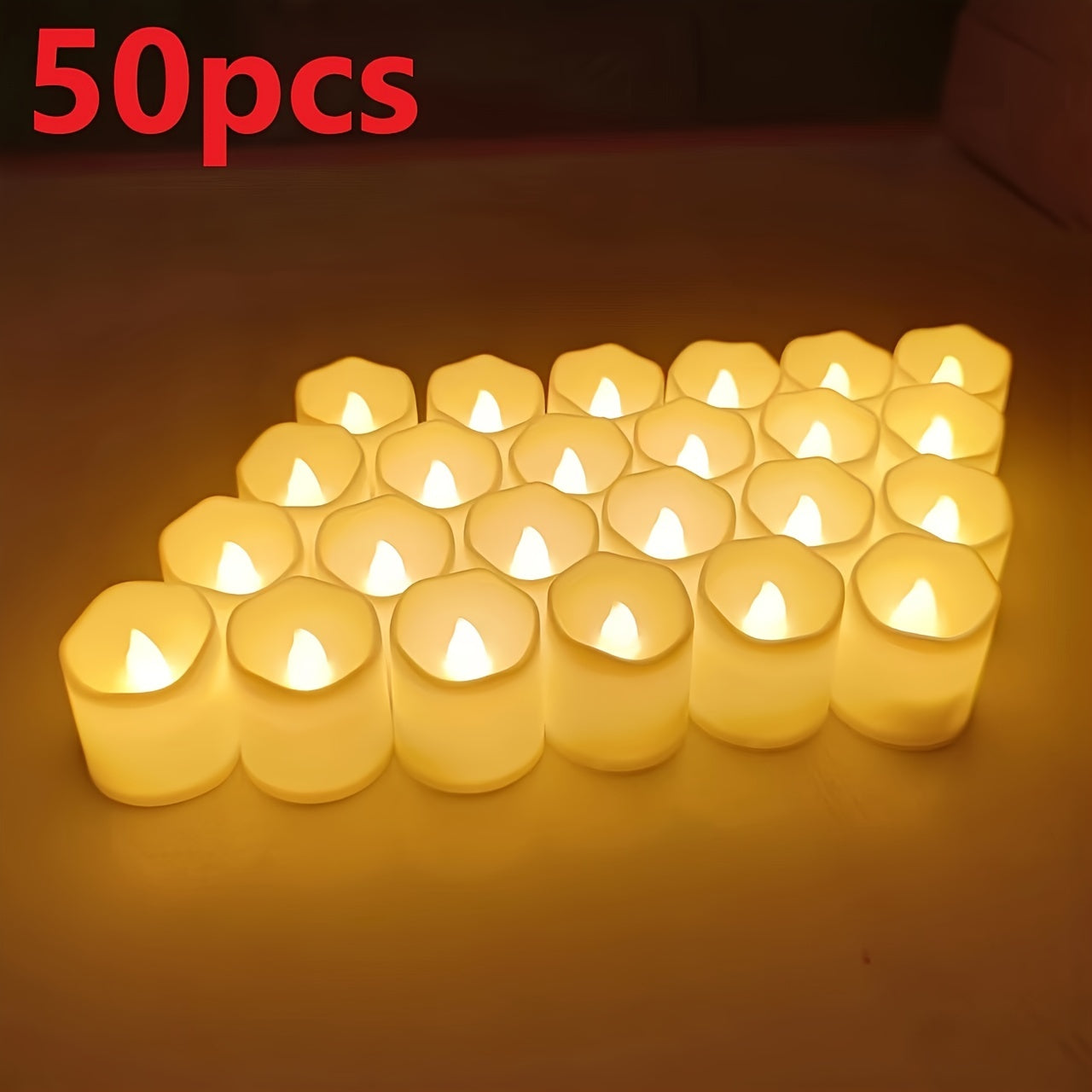 GlowFlicker - 24/50/100 Pack Flamefria LED Tealights för Romantisk Atmosfär