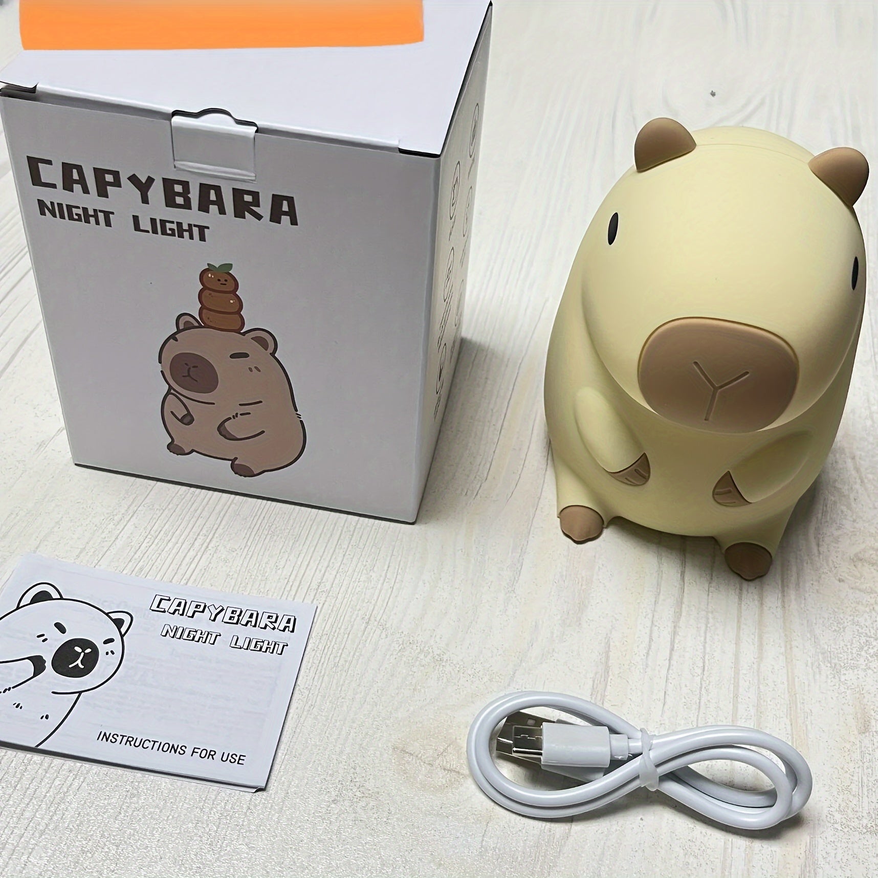 CapyGlow - Söta Capybara Nattlampa med USB Uppladdningsbar Silikonlampa