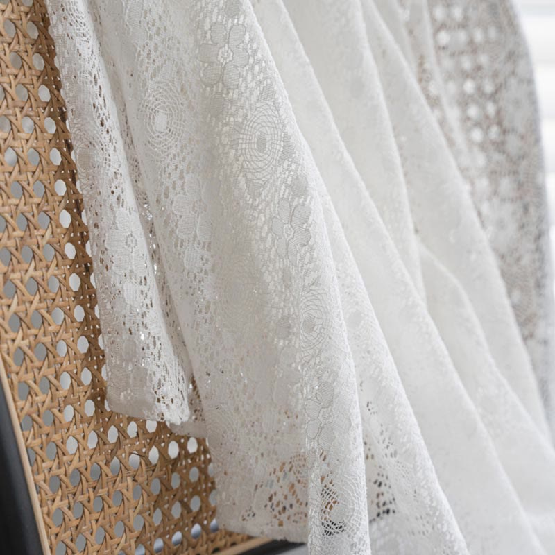 Jacquard Blomma Urtagen Polyester Gardin