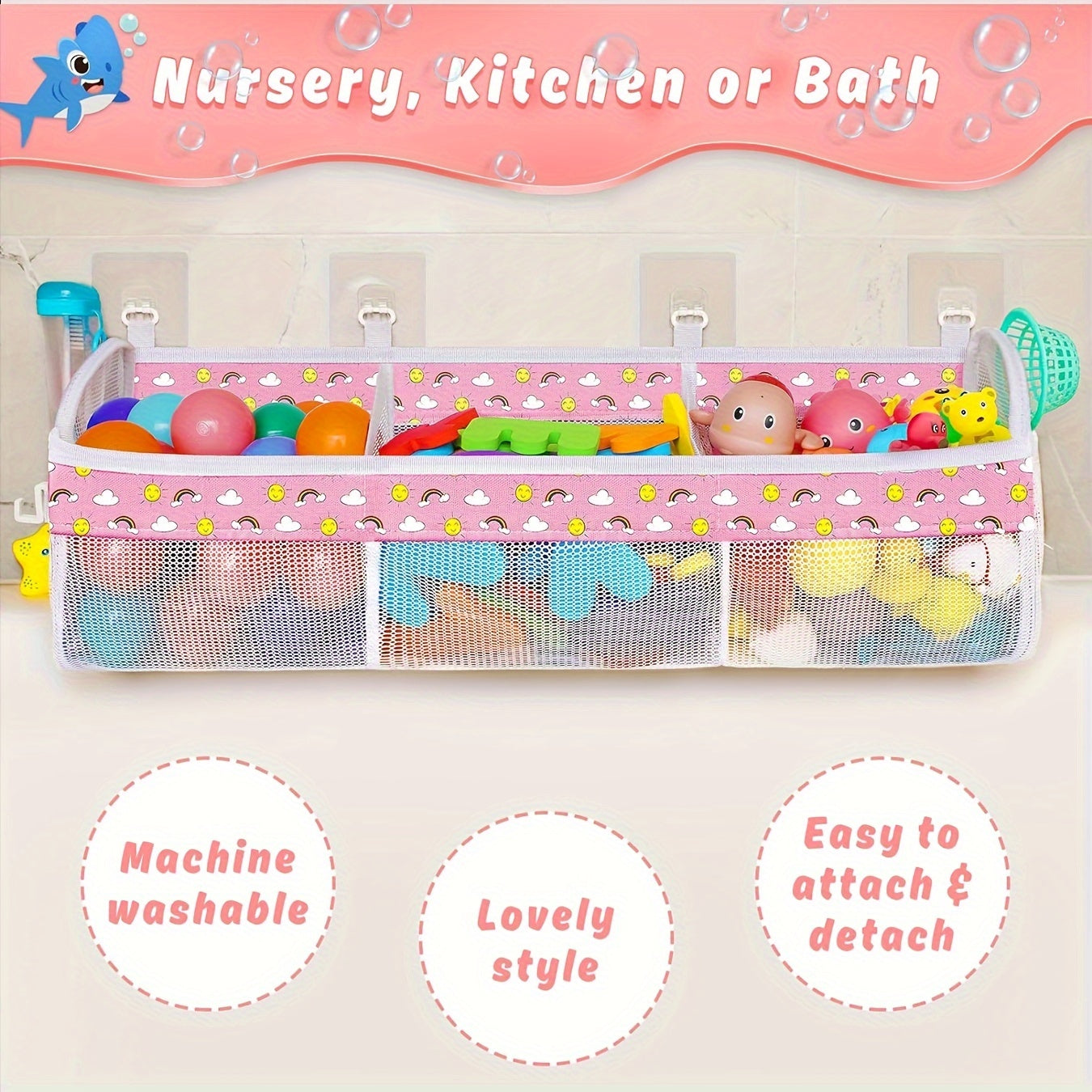 Mesh Badleksaksorganisatör - Perfekt för Ordning