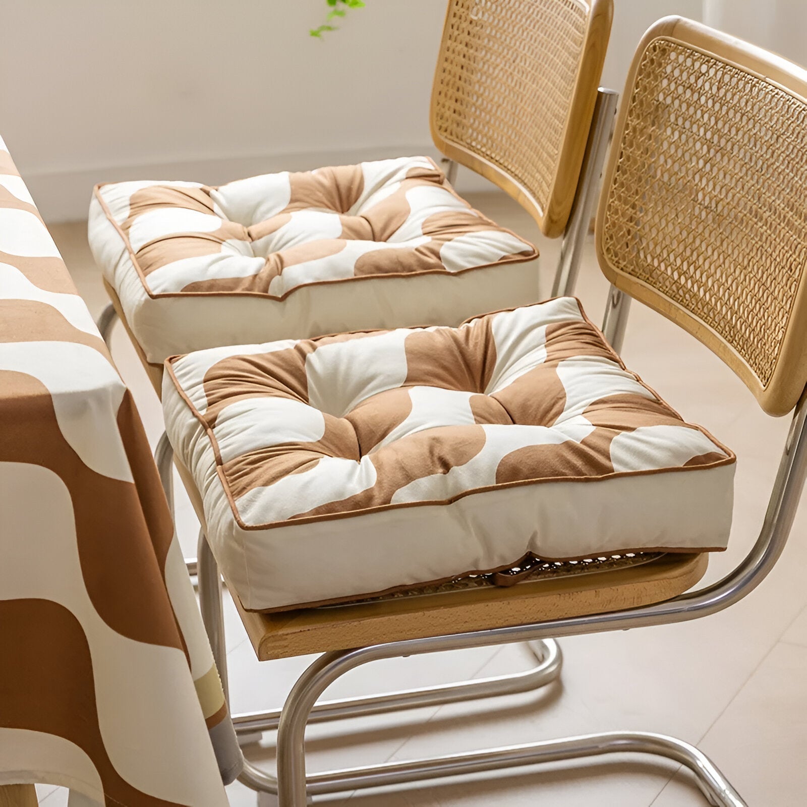 Abstract Design Printed Seat Cushion in Soft Cotton 43cm