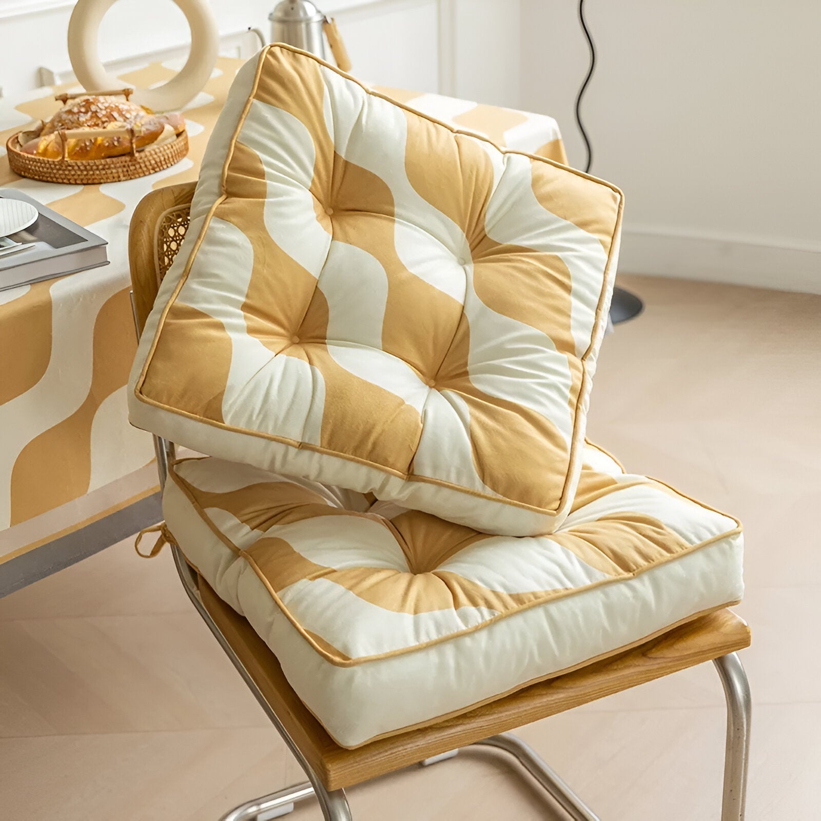 Abstract Design Printed Seat Cushion in Soft Cotton 43cm