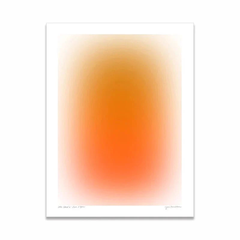 Abstrakt Dizzy Blå & Orange Leinärtryck Modern Konst