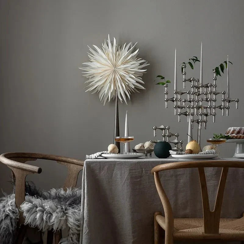 Abstrakt Stil Molekylär Struktur Ljuslykta - Metall Design