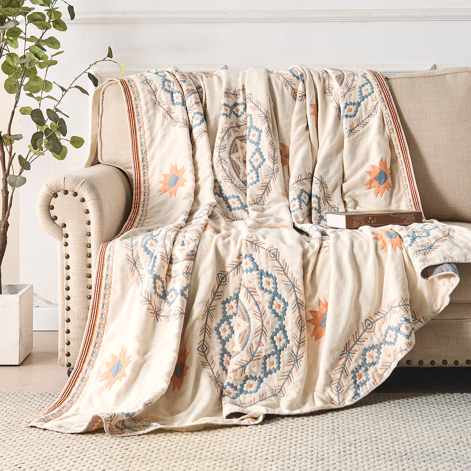 Bomullsruta med Mandala Boho-tryck