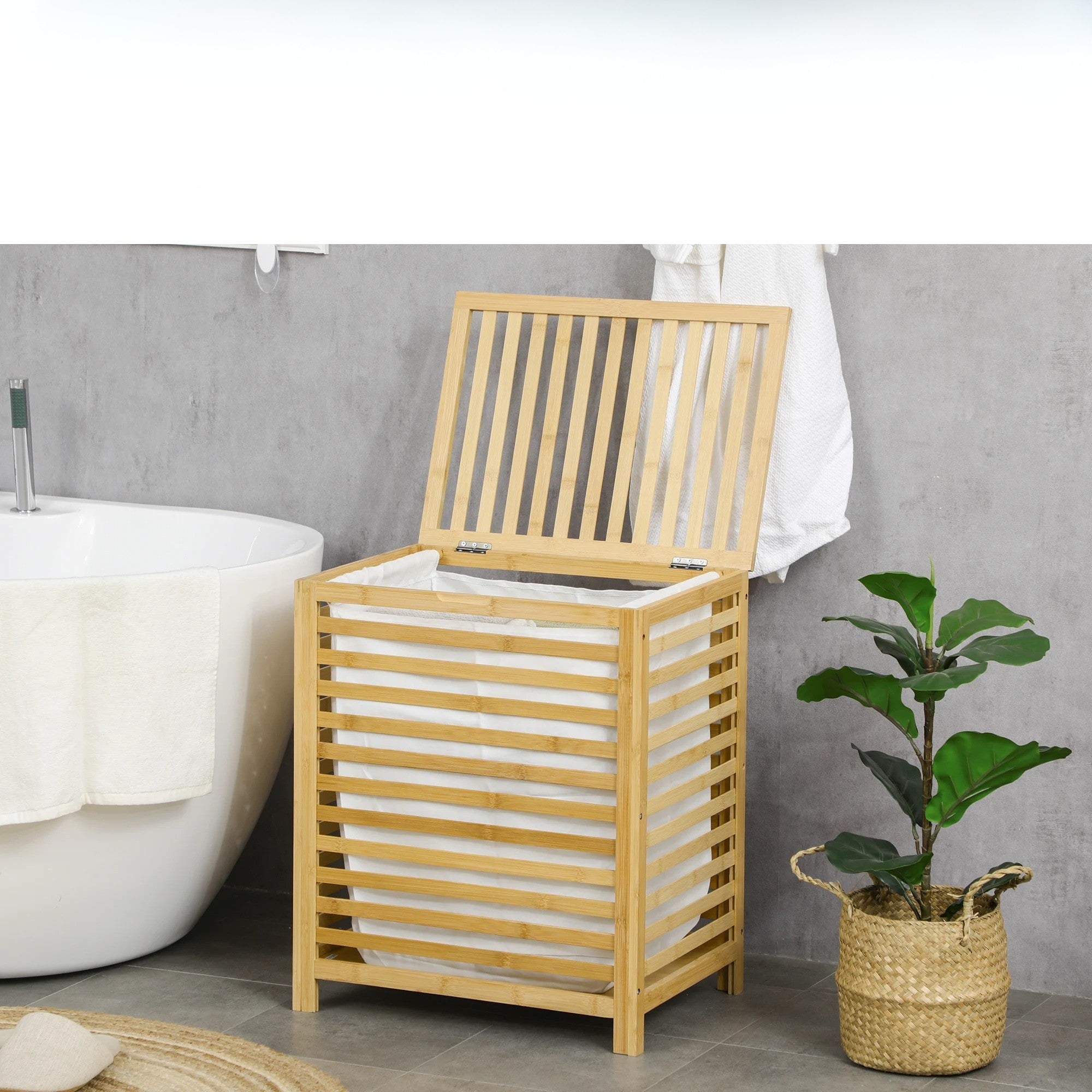 BambooTidy Basket - Modern bambu tvättkorg