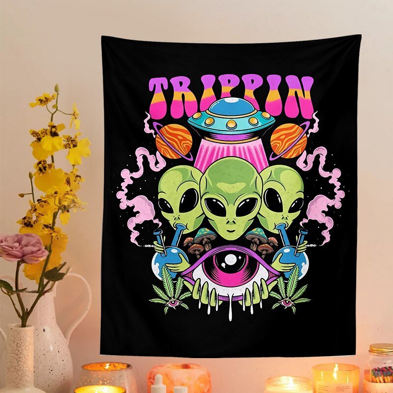 Alien Vägghängande Tapestry - Jacquard 100% Polyester Dekor