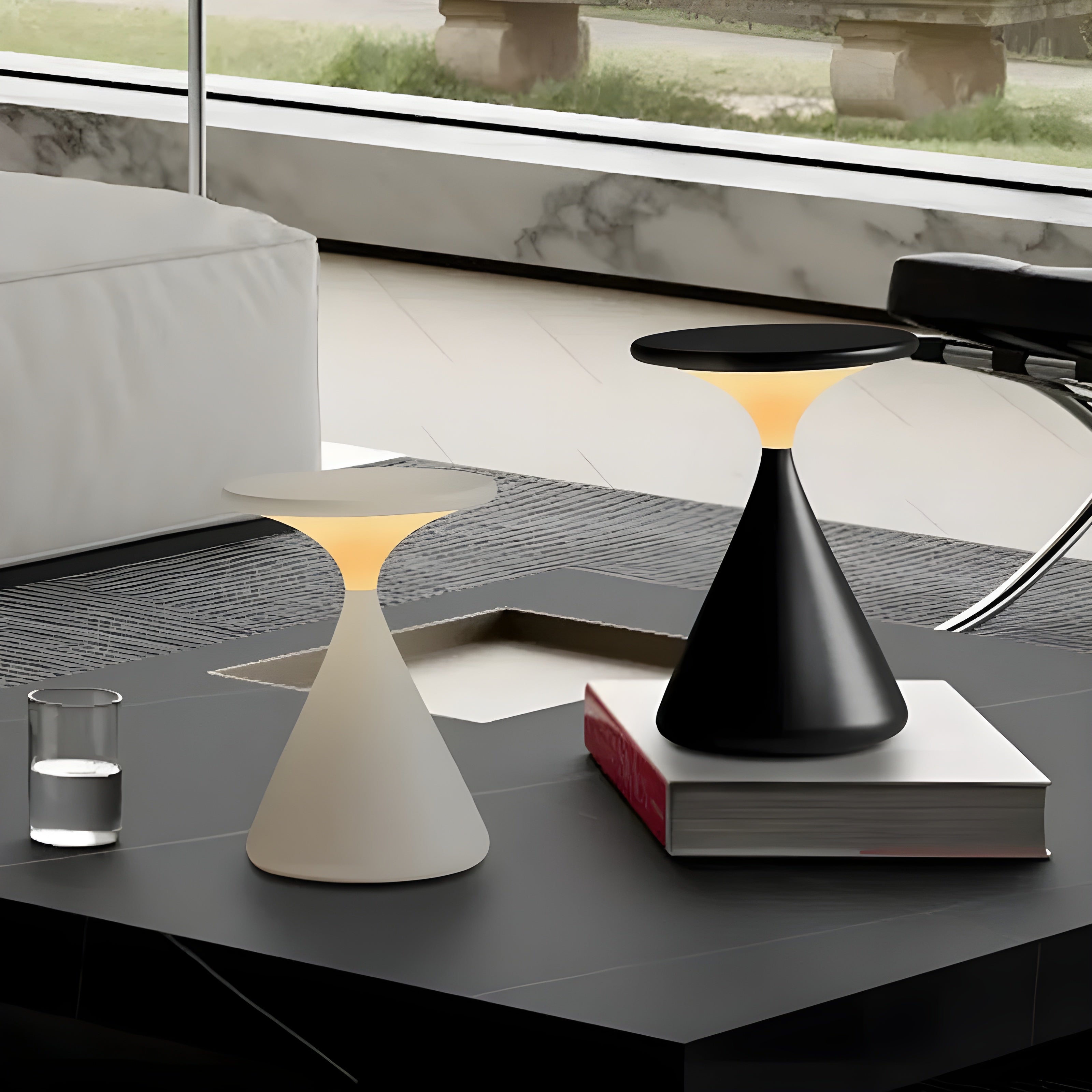 CalmGlow Lampa - Rund Touch-Dimm-Bordlampa