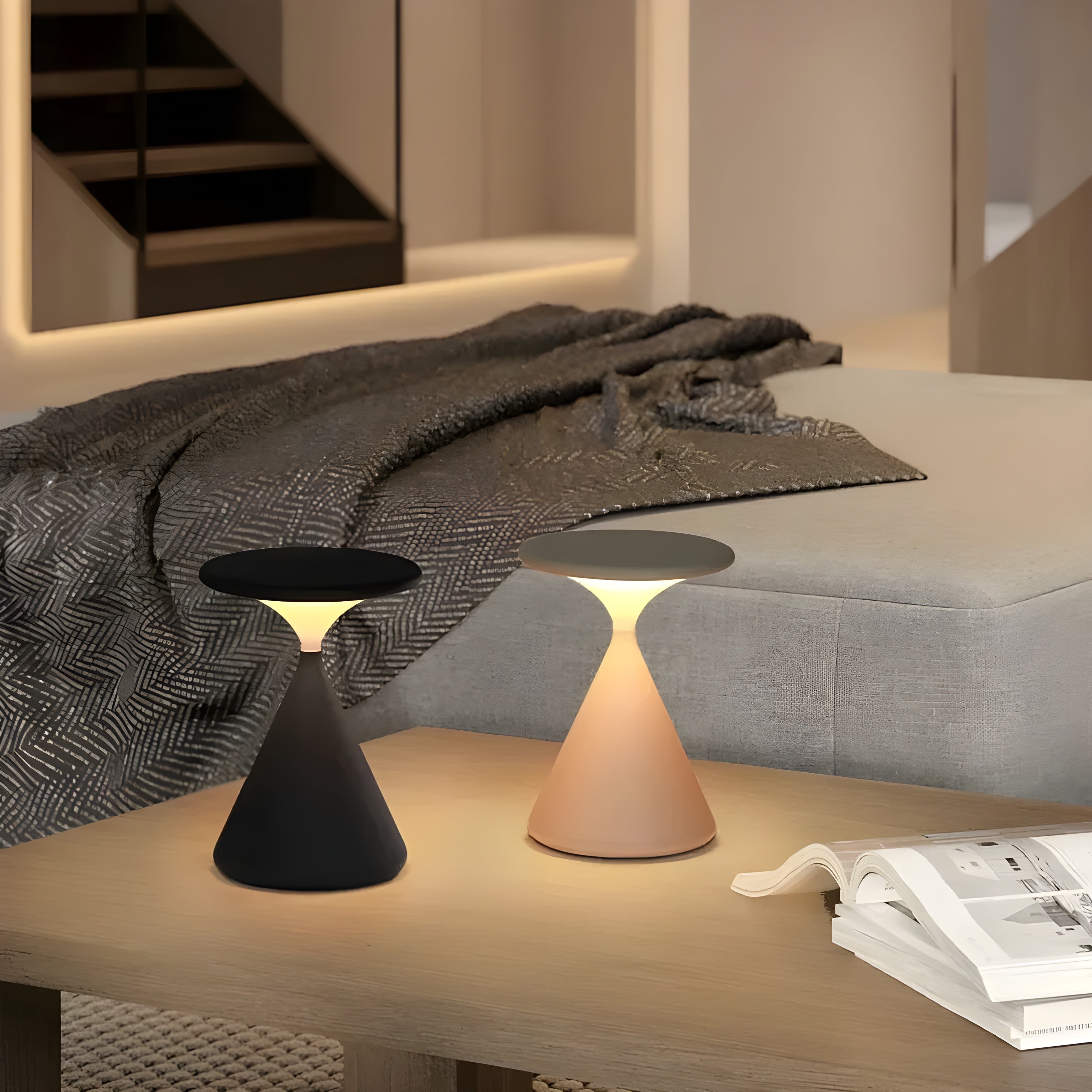 CalmGlow Lampa - Rund Touch-Dimm-Bordlampa