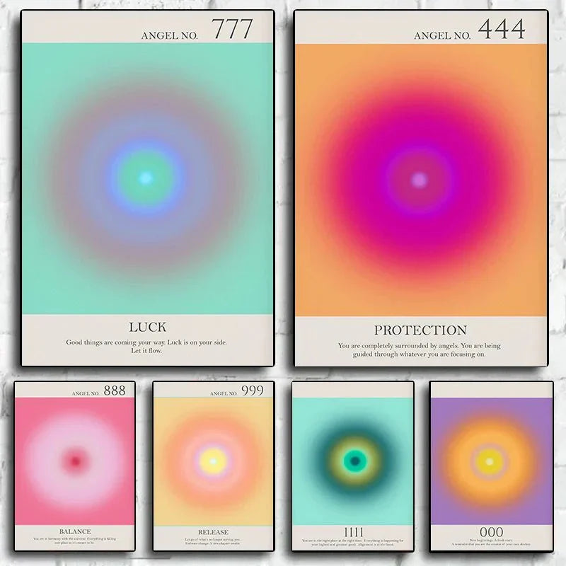 Ängelnummer Andliga Affischer Canvas Modern väggkonst