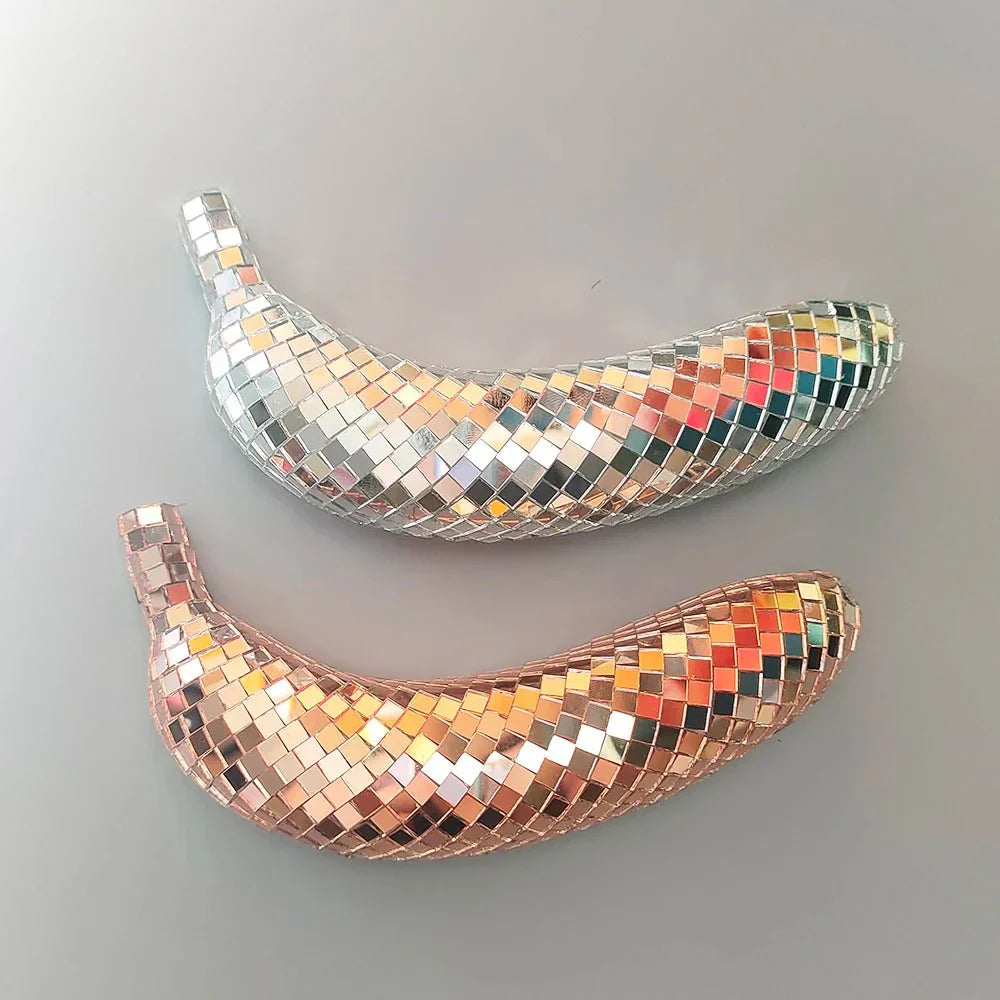 Äpple & Banan Diskokula Fruktsdekoration - Glas Konst