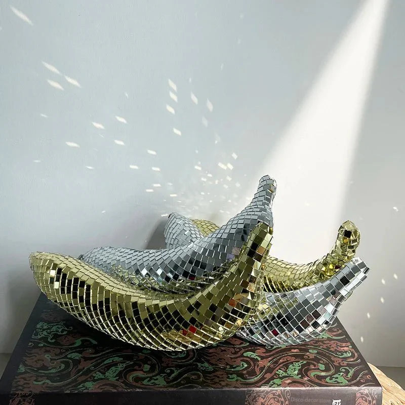 Äpple & Banan Diskokula Fruktsdekoration - Glas Konst