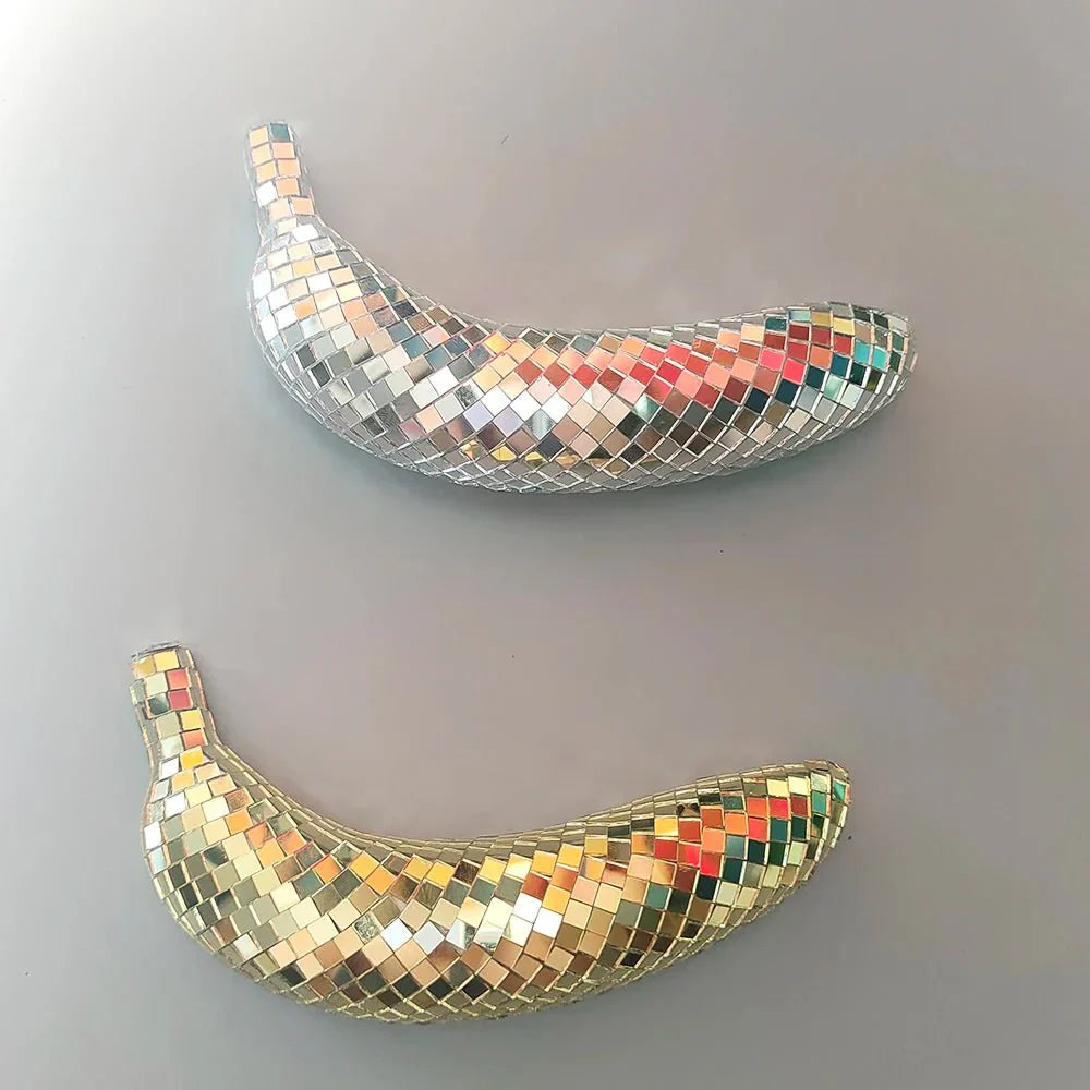 Äpple & Banan Diskokula Fruktsdekoration - Glas Konst