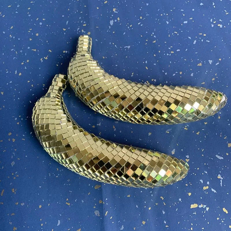 Äpple & Banan Diskokula Fruktsdekoration - Glas Konst