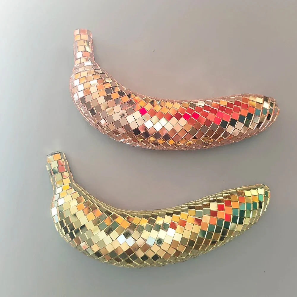 Äpple & Banan Diskokula Fruktsdekoration - Glas Konst