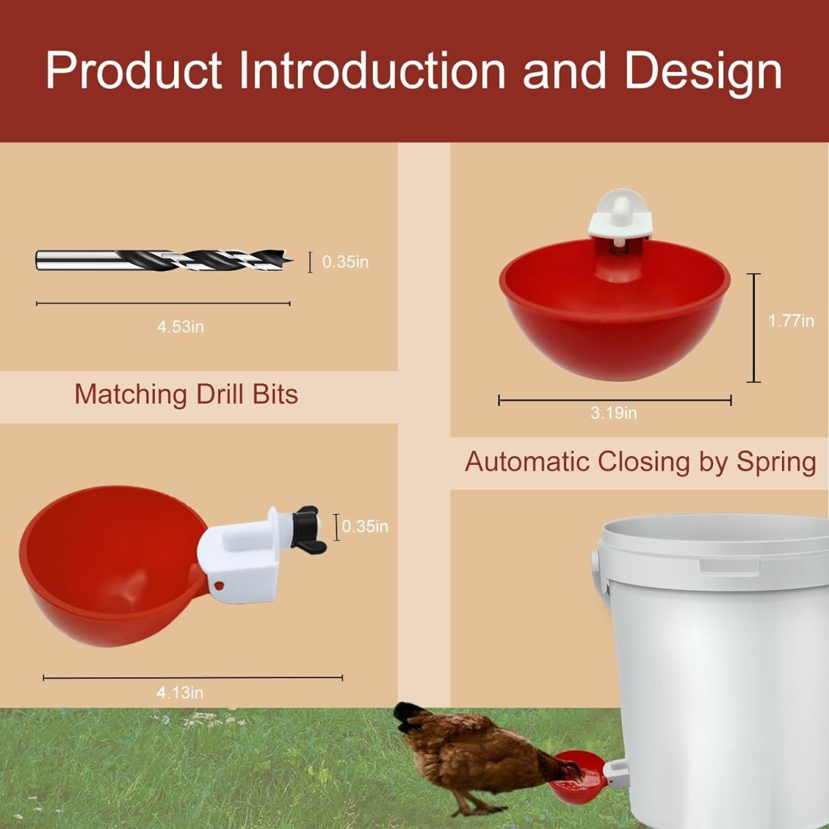 AQUAQUILL – Automatisk hönsvattnare för mühels hydration