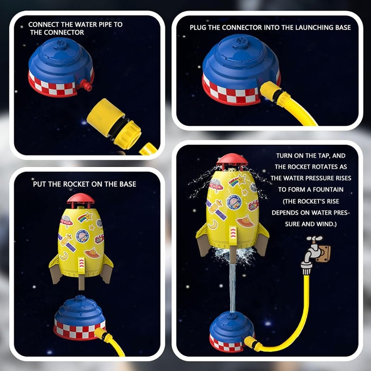 AQUASPIN – 360° roterande vattensprinkler-leksak för barn