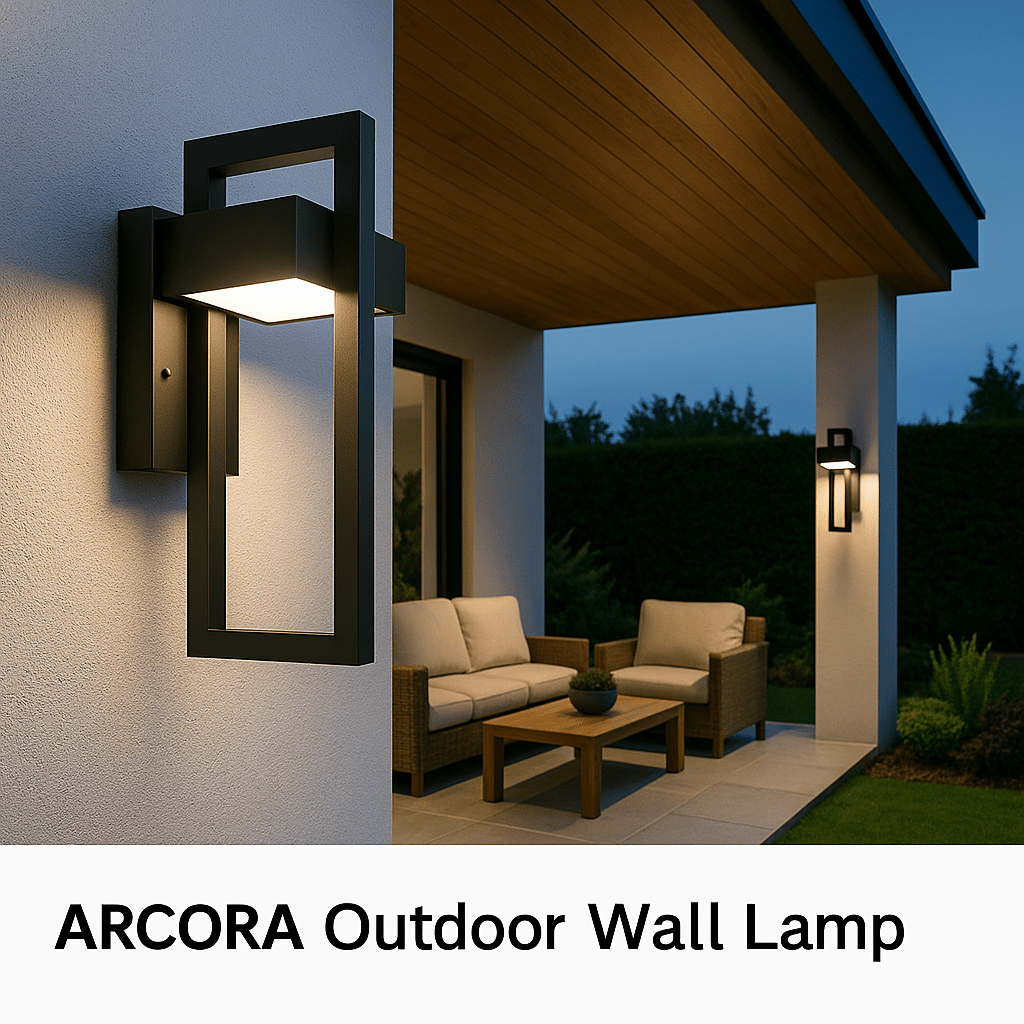 ARCORA – Modern utomhusvägglampa med LED & väderskydd