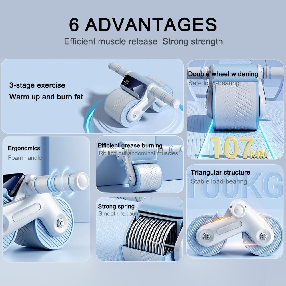 Automatic Roller Pro - Mage muskels rulle med Auto-Roll-Back för Core-träning