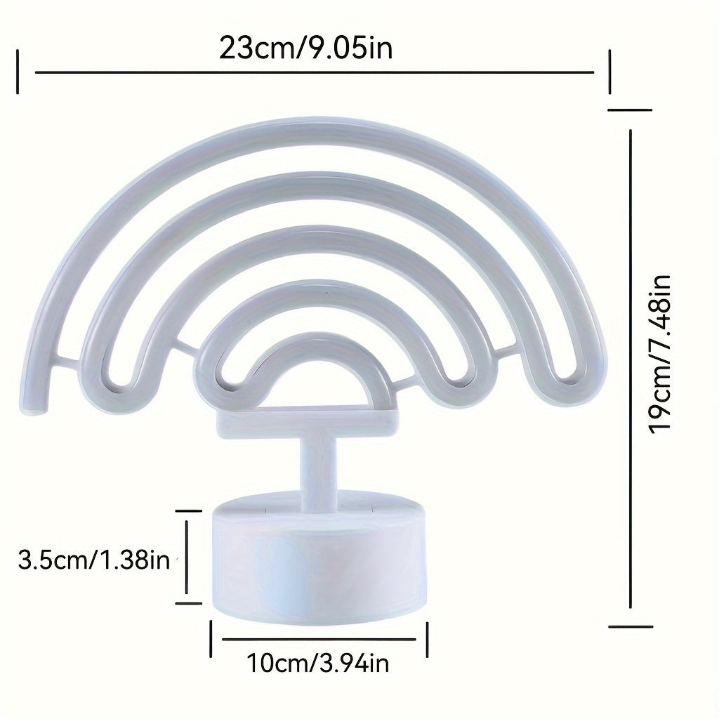 RainbowGlow - Söt Regnbågs Neonljus med Lampfot
