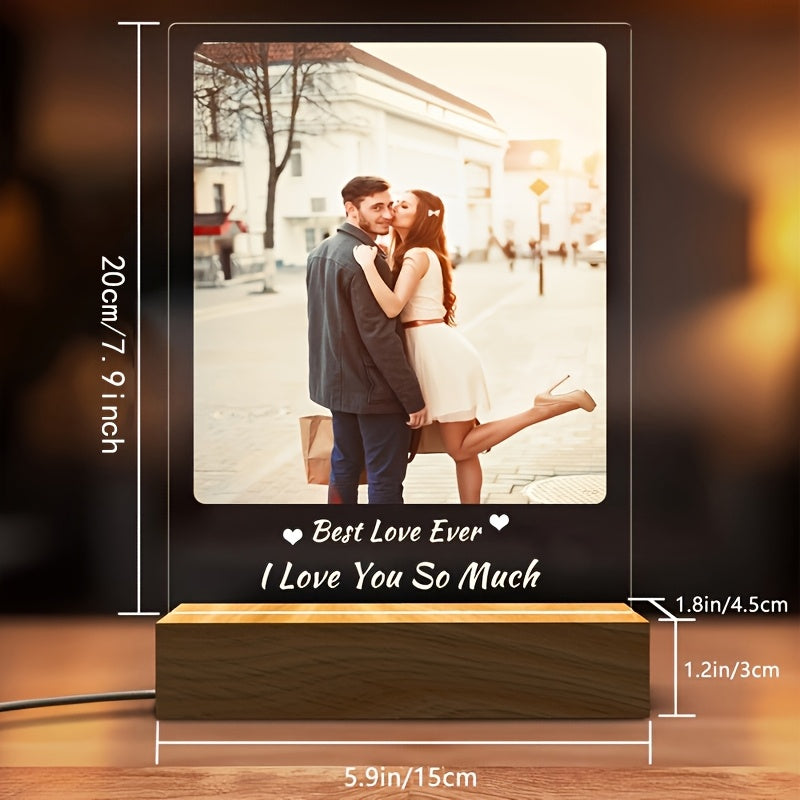 Digital Fotoram Akryl Ljus Nattlampa