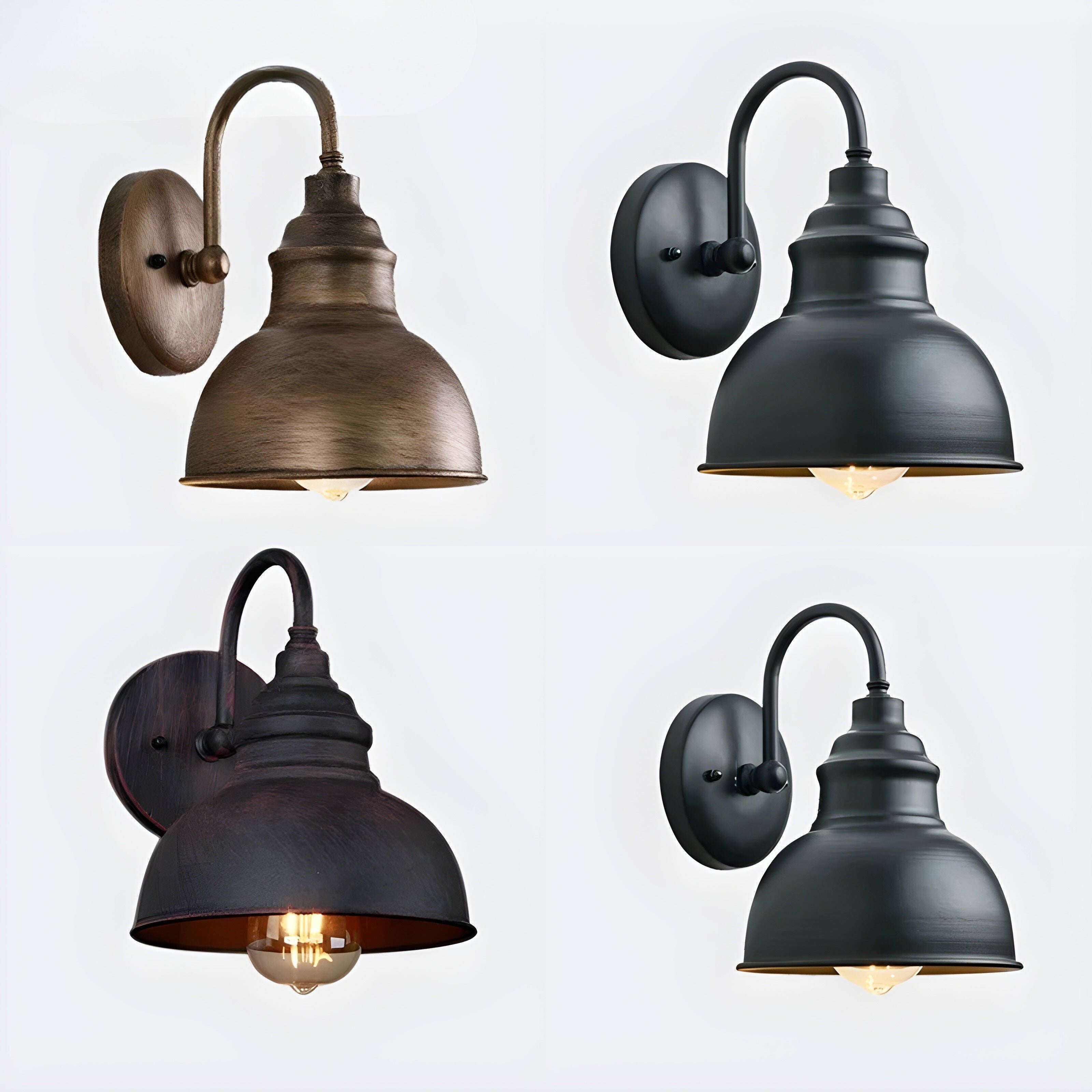IronLuxe Light - Retro Vattentät Trädgård Veranda Järn Vägglampa