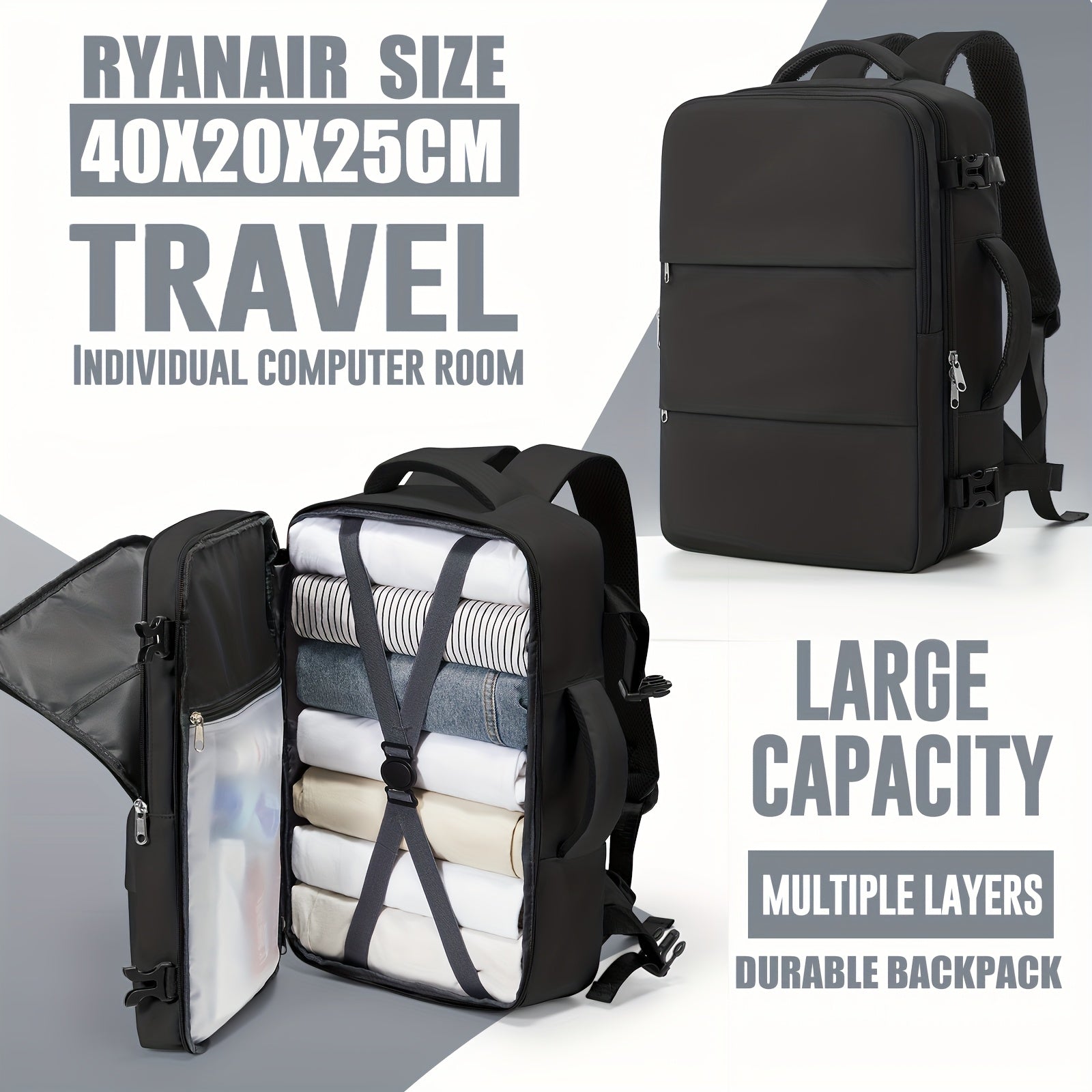 Ryanair Kabin Reser Ryggsäck Lätt Under Säte Passar