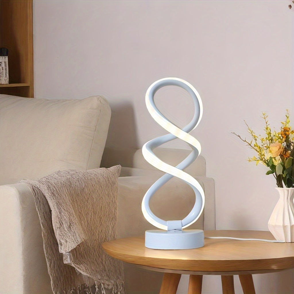 SpiraLux - Modern Spiral Bordslampa med Tre Färginställningar