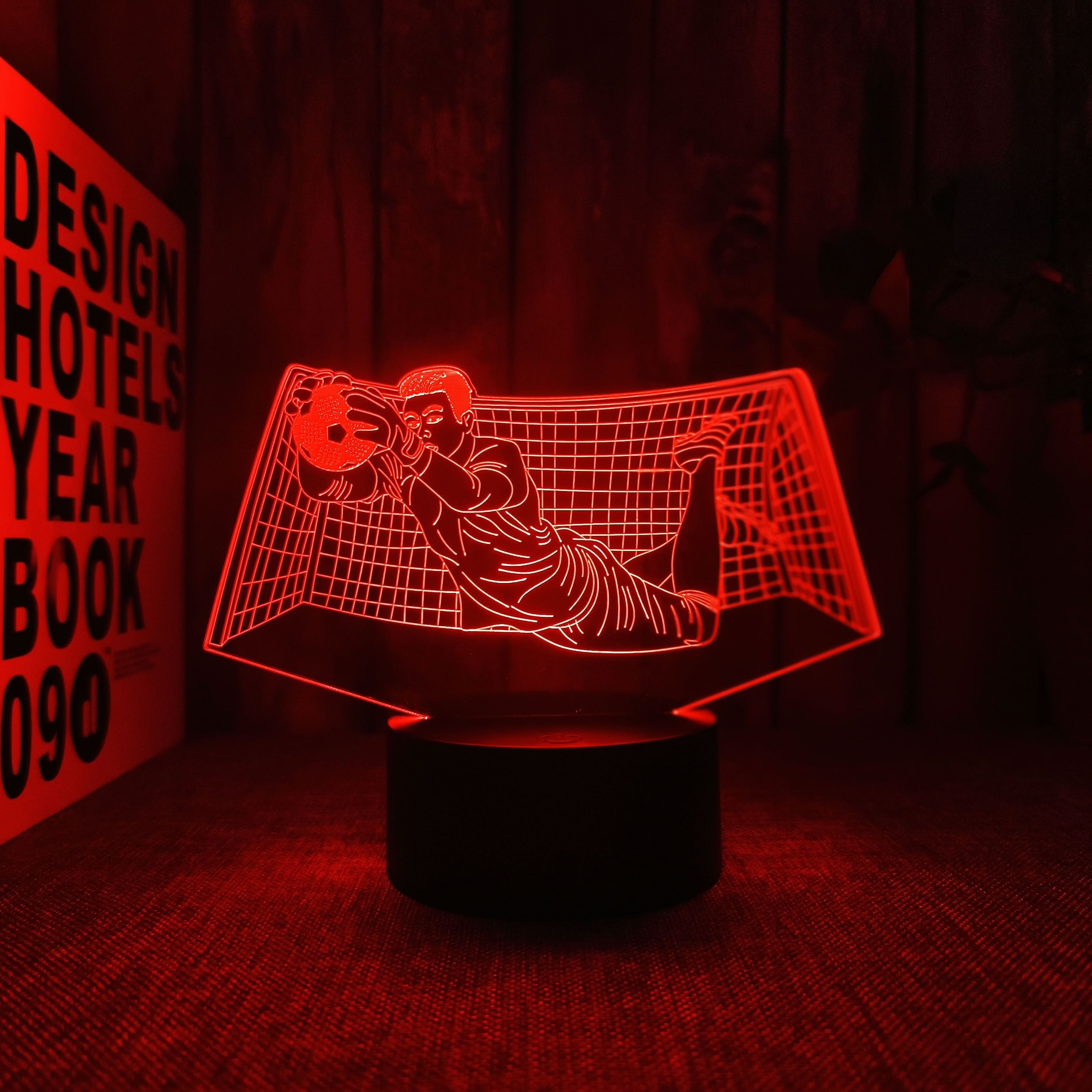 KeeperLicht - 3D Fotbollsmålvakt Nattlampa med Touch Kontrol