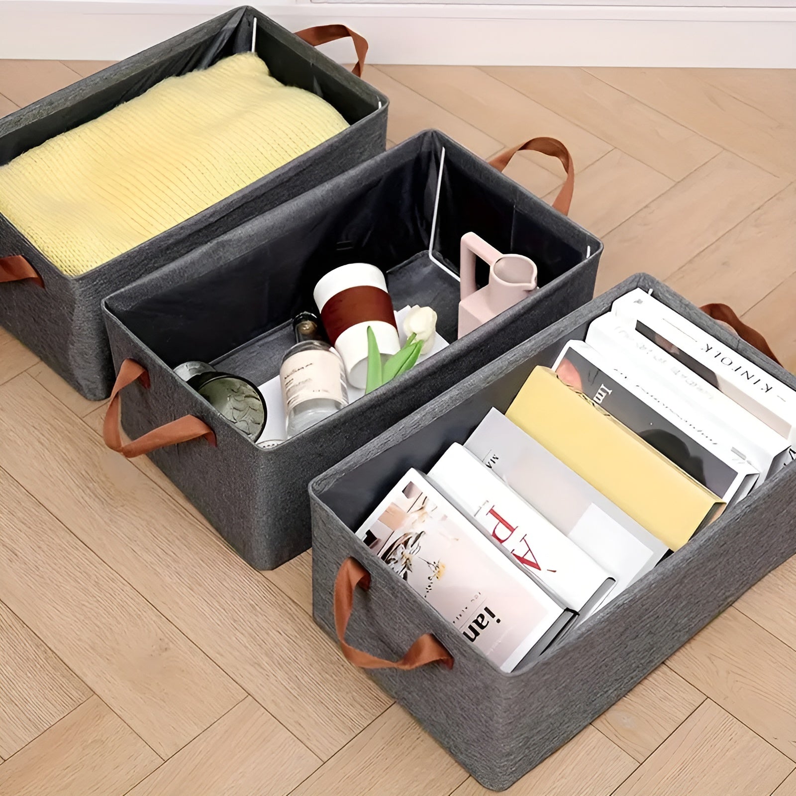 Fällbara förvaringskorgar – Praktiskt 3-pack | Idealisk för kläder, leksaker och mer