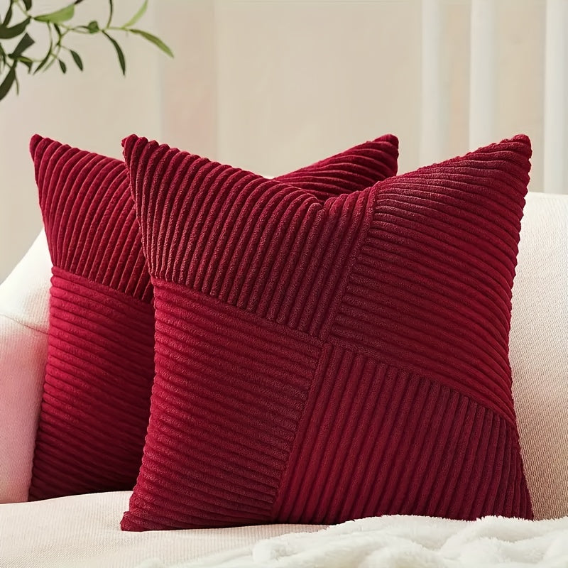 2-delad Bohemisk Stil Corduroy Kuddöverdrag – Mjuk och Stilig för Soffa och Säng