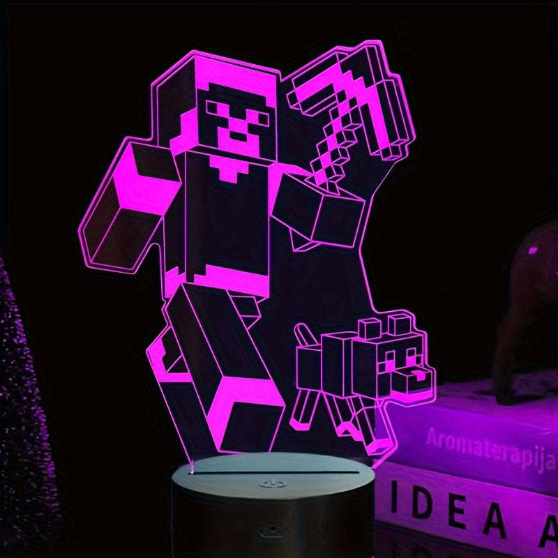 IlluGlow - 3D Nattlampa med 16 Färger och Fjärrkontroll, USB-Strömförsörjning