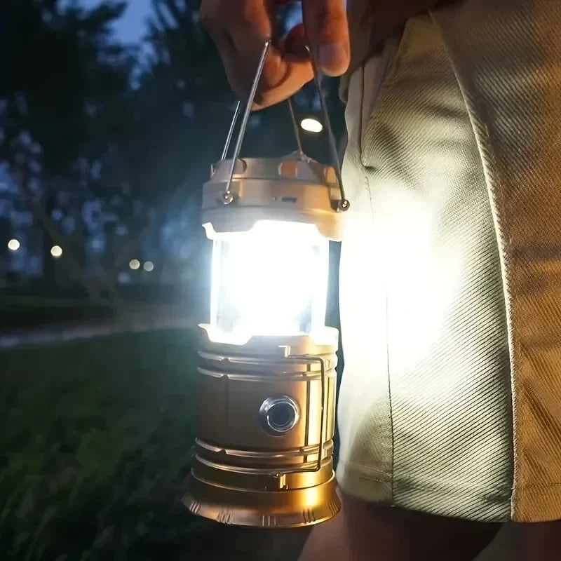 Solarlampa för camping med USB-laddning – Bärbar LED-lampa för utomhusaktiviteter och nödsituationer