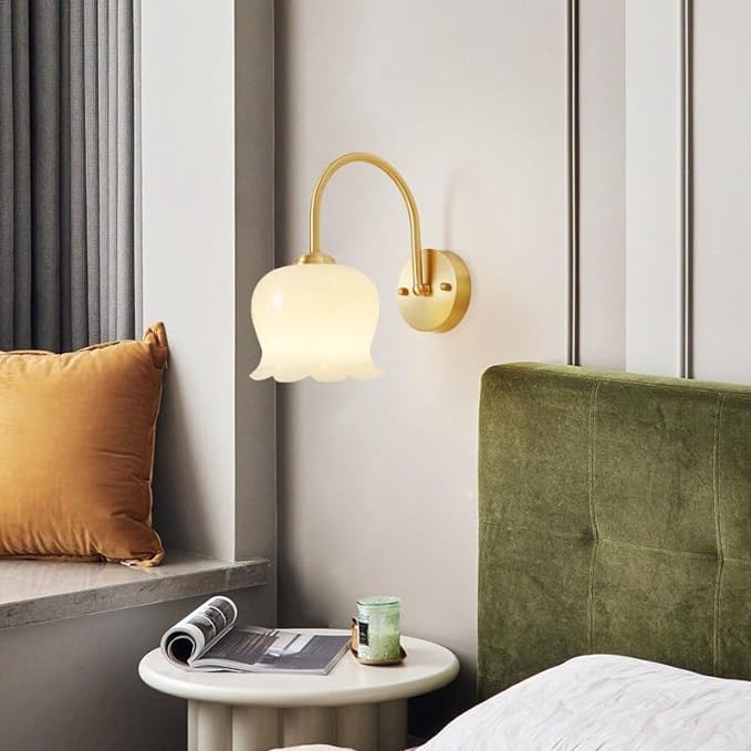 Elegant Koppar Glas Vägglampa