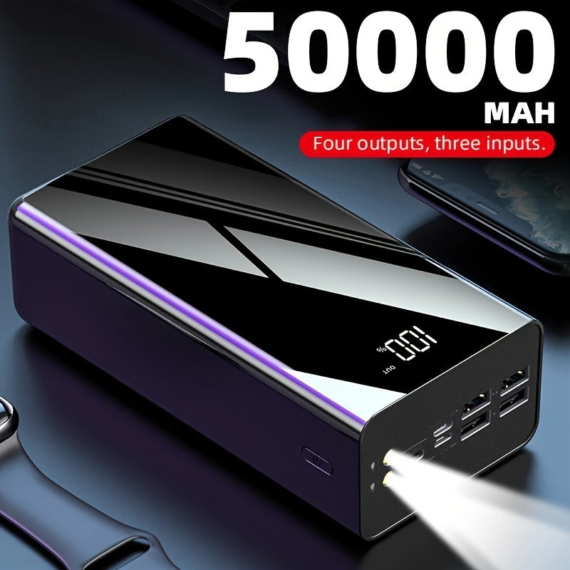 50000mAh Power Bank Snabb Laddning LED Display Ficklampa