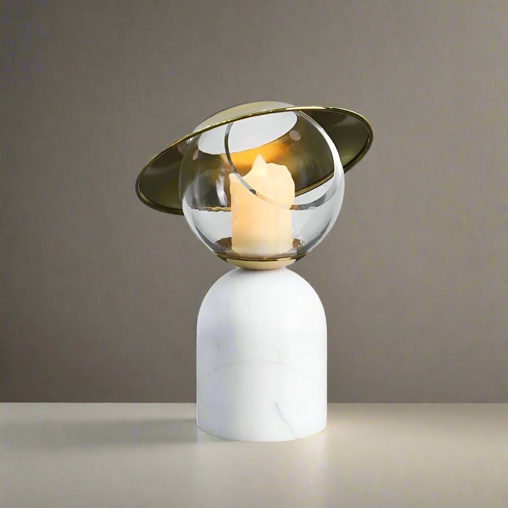 Svart marmor effekt ljusstake med vaxsmältare