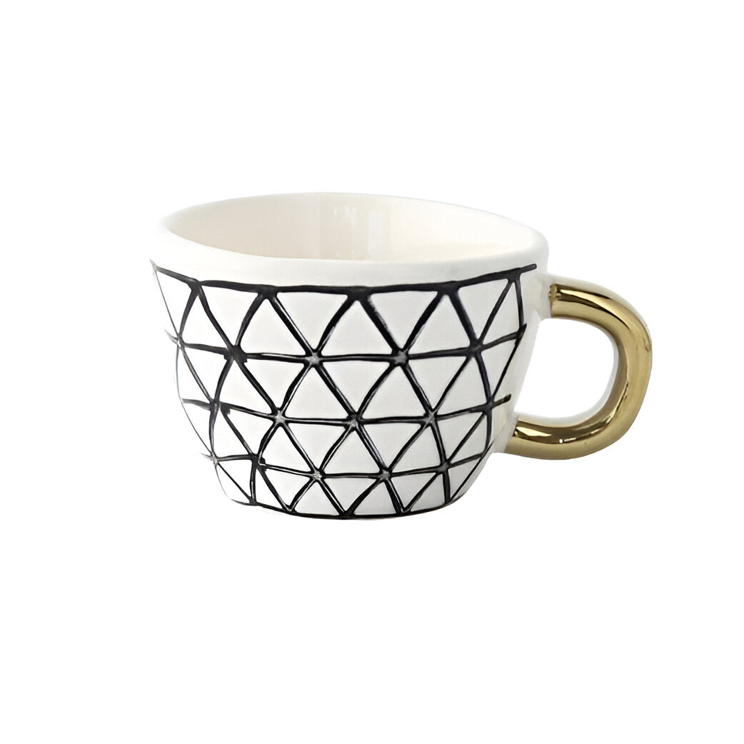 Keramikkopp med geometrisk design – Stilfull og moderne | Ideell for kaffe eller te