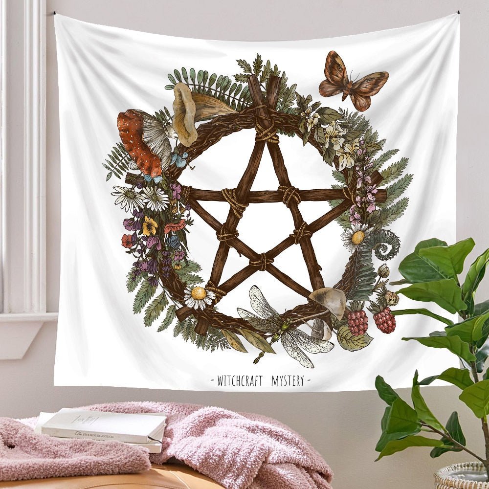 Botanisk och blommig väggbonad i tapettryck 100% polyester