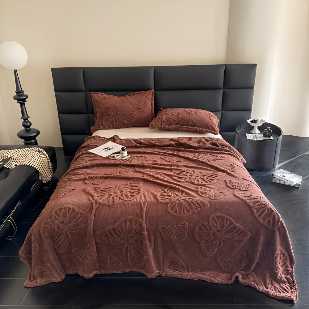 Mjuk fjärilsmönster flanellfilt