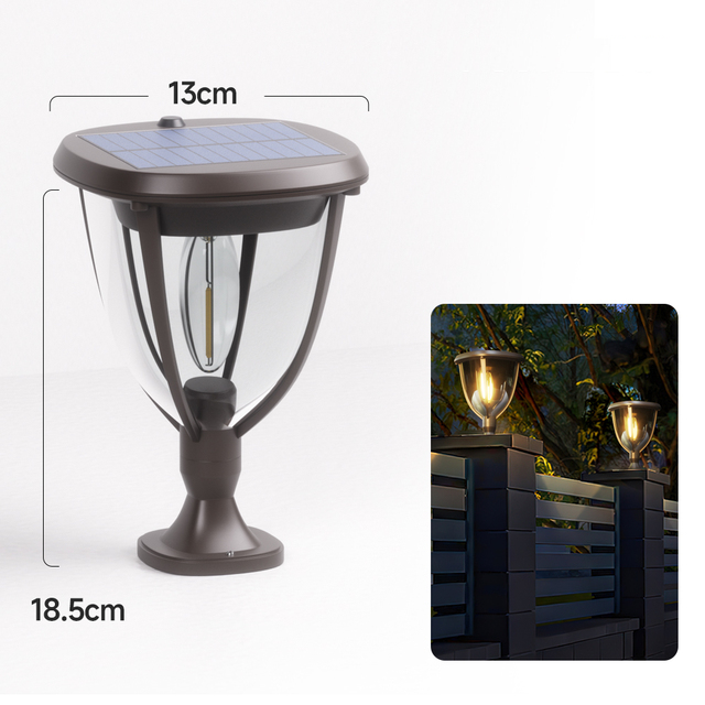 Carvallo Solar Utomhus Vägglampa | Dimbar med Vred | Varmvitt LED-ljus | IP65 Väderbeständig